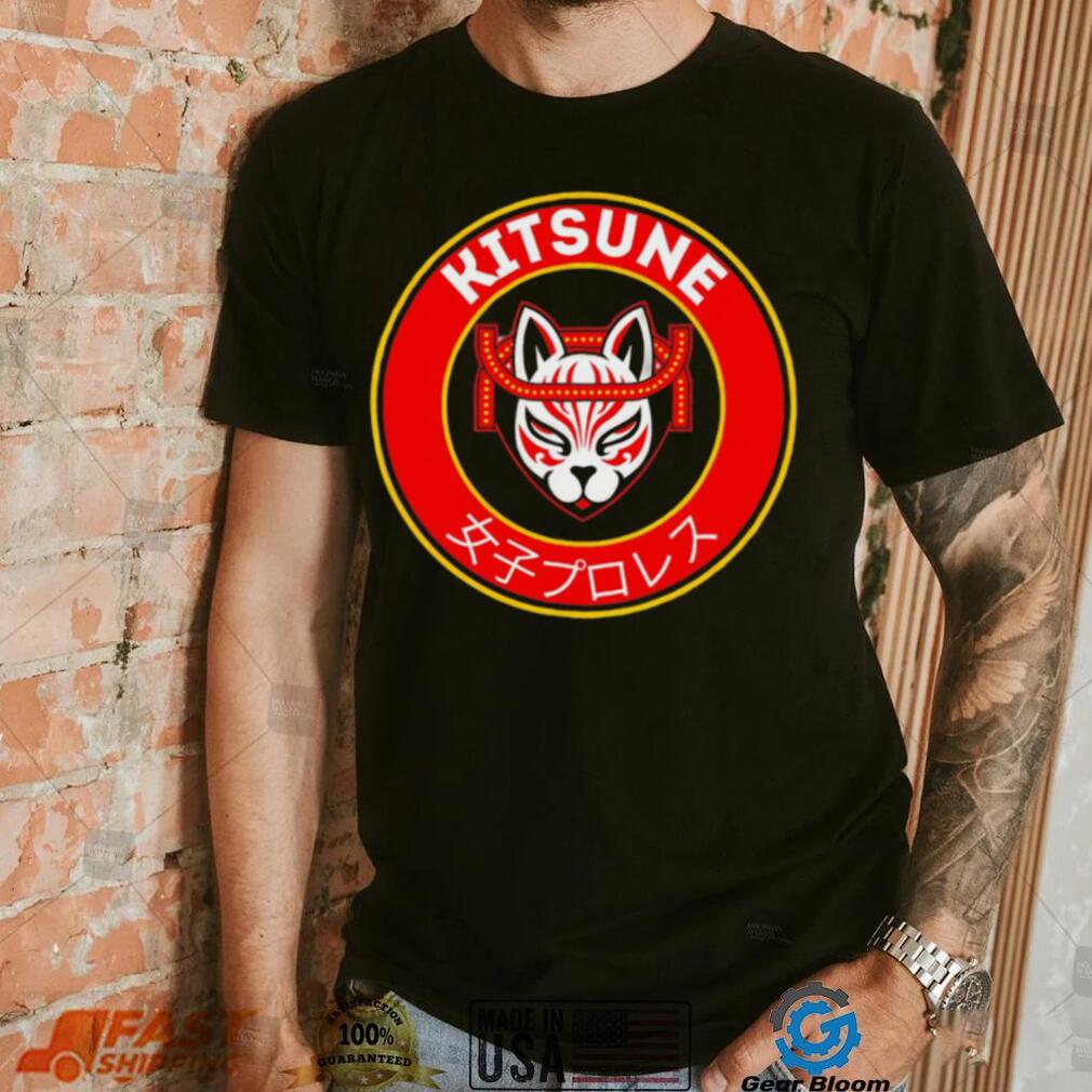 Kitsune professional wrestler logo cartoon shirt Kitsune professional wrestler logo cartoon shirt
