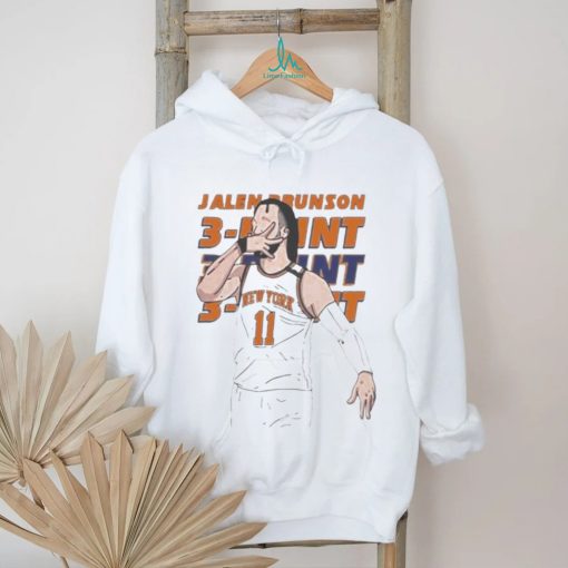 Knicks Jalen Brunson 11 Hand Sign Three Point Vector Shirt
