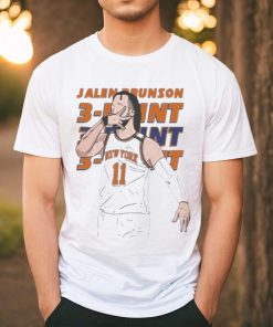 Knicks Jalen Brunson 11 Hand Sign Three Point Vector Shirt