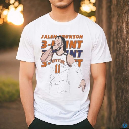 Knicks Jalen Brunson 11 Hand Sign Three Point Vector Shirt