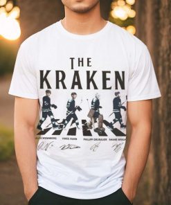 Kraken Walking Abbey Road Signatures Ice Hockey Shirt