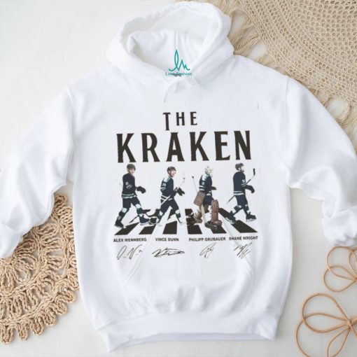 Kraken Walking Abbey Road Signatures Ice Hockey Shirt