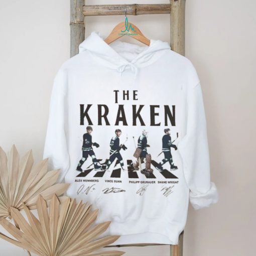 Kraken Walking Abbey Road Signatures Ice Hockey Shirt