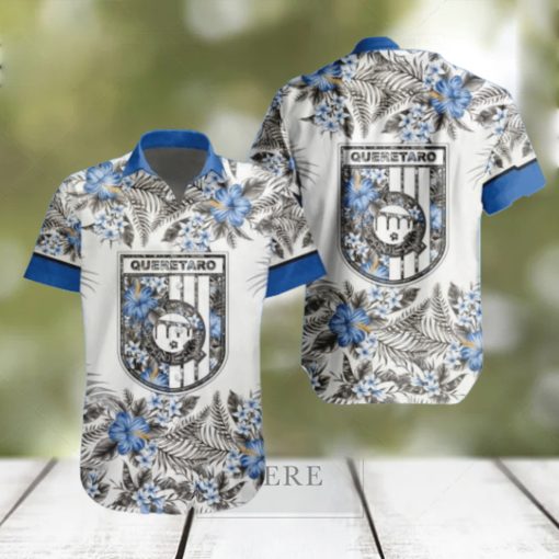 LIGA MX Queretaro FC Special Button Down Hawaiian Shirt Tropical Pattern