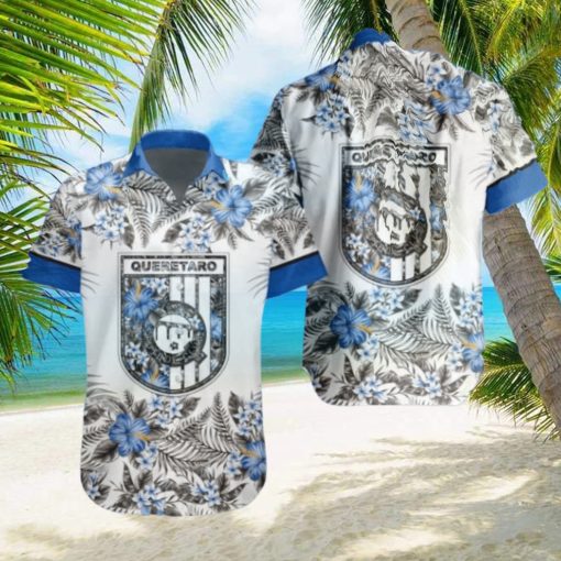 LIGA MX Queretaro FC Special Button Down Hawaiian Shirt Tropical Pattern