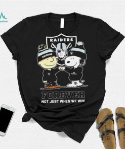 Las Vegas Raiders Snoopy and Charlie Brown forever not just when we win go Raiders shirt