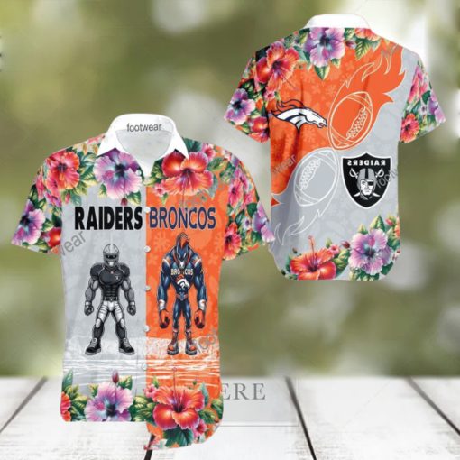 Las Vegas Raiders VS NFL Denver Broncos Mascot Collection New AOP Hawaiian Shirt Gift For Fans