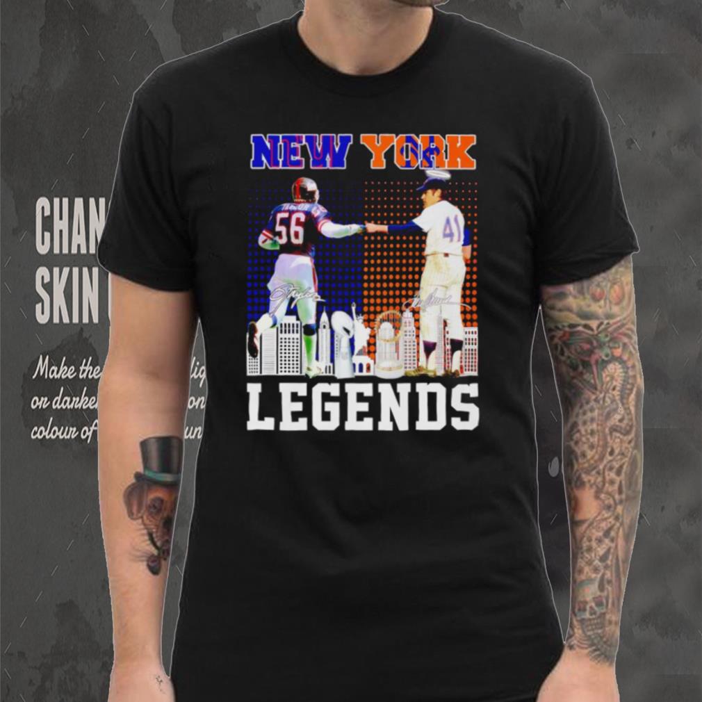 Lawrence Taylor and Tom Seaver New York Legends signatures shirt Lawrence Taylor and Tom Seaver New York Legends signatures shirt