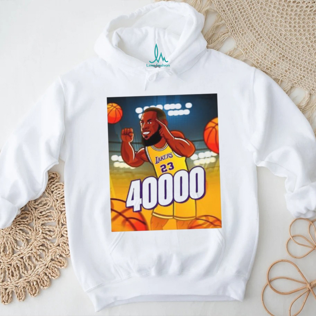 Lebron James 40K Points Lakers Player Cartoon poster shirt Lebron James 40K Points Lakers Player Cartoon poster shirt