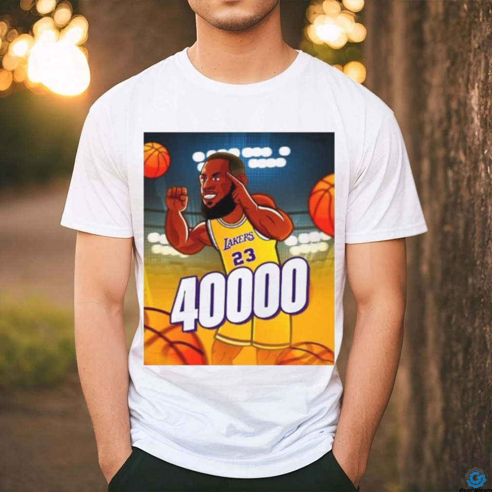 Lebron James 40K Points Lakers Player Cartoon poster shirt Lebron James 40K Points Lakers Player Cartoon poster shirt