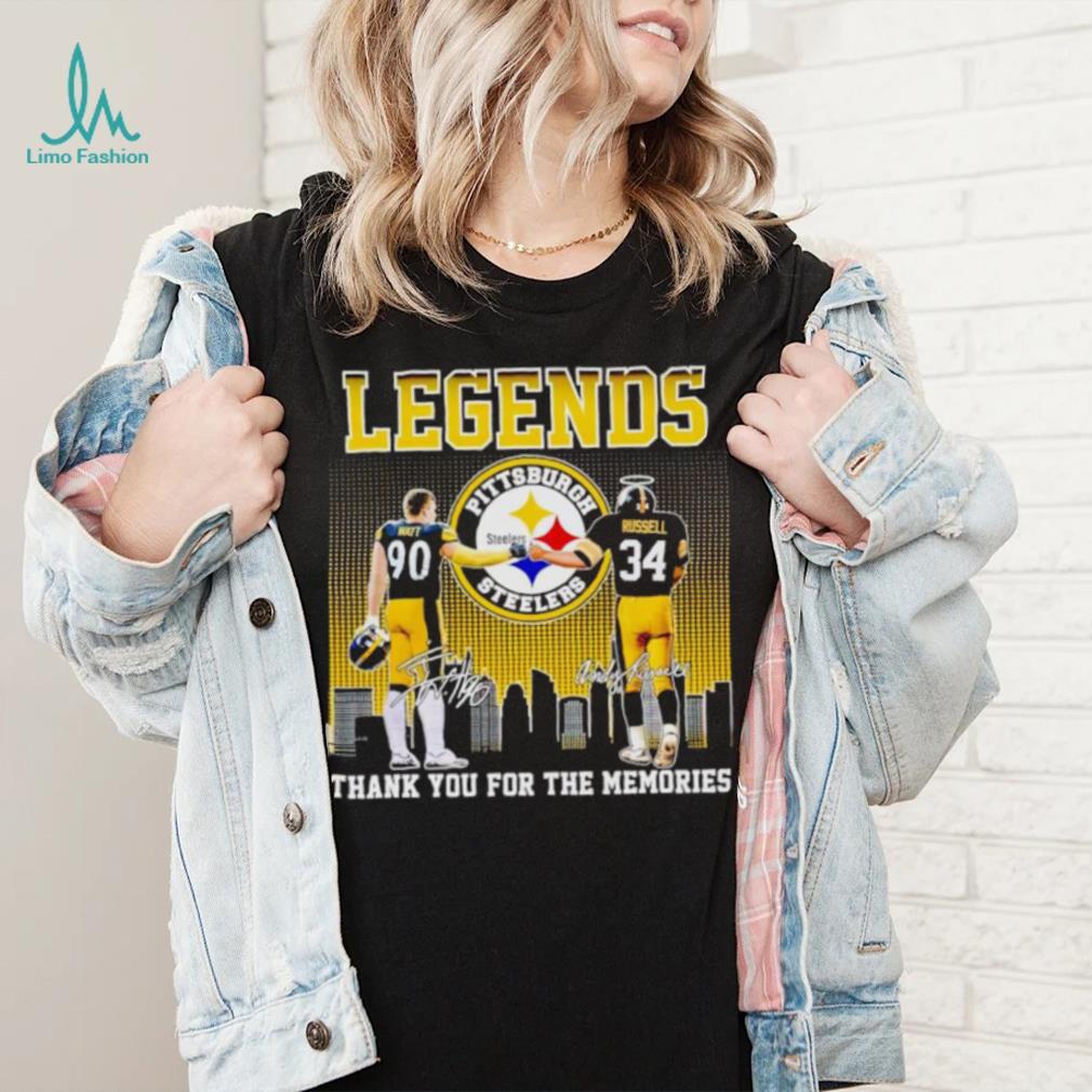 Legends T. J Watt and Andy Russell thank you for the memories shirt Legends T. J Watt and Andy Russell thank you for the memories shirt