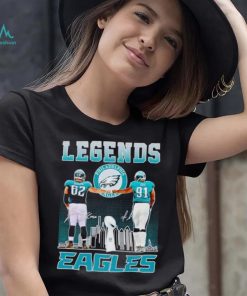 Legends Travis Kelce and Fletcher Cox Eagles signatures shirt