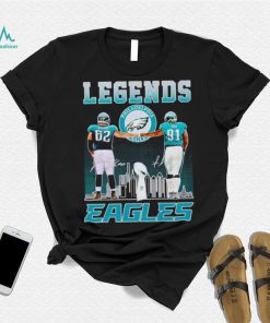 Legends Travis Kelce and Fletcher Cox Eagles signatures shirt