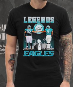 Legends Travis Kelce and Fletcher Cox Eagles signatures shirt