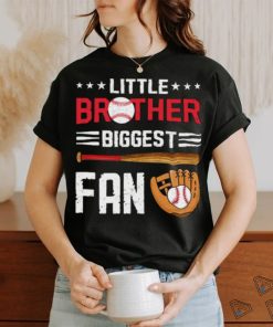 Little Brother Biggest Fan Baseball Family Stars T Shirt