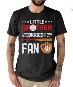 Little Brother Biggest Fan Baseball Family Stars T Shirt