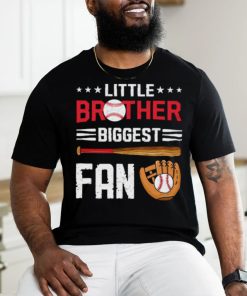 Little Brother Biggest Fan Baseball Family Stars T Shirt