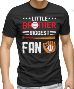Little Brother Biggest Fan Baseball Family Stars T Shirt