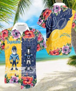 Los Angeles Chargers VS NFL Indianapolis Colts Mascot Luxury 3D Hawaiian Shirt For Summer