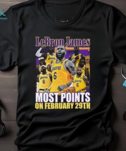 Los Angeles Lakers LeBron James most points on february 29th shirt