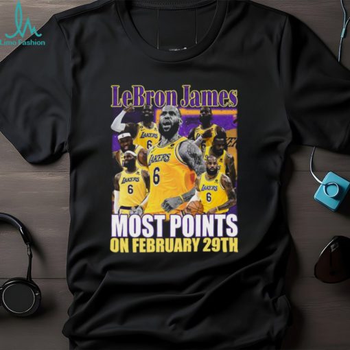 Los Angeles Lakers LeBron James most points on february 29th shirt