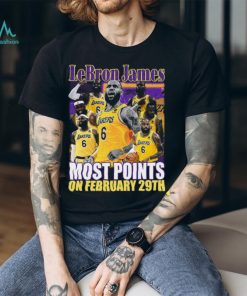 Los Angeles Lakers LeBron James most points on february 29th shirt