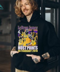 Los Angeles Lakers LeBron James most points on february 29th shirt