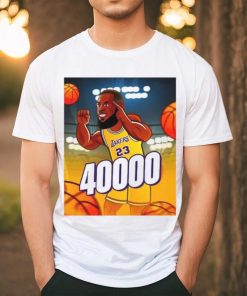Los Angeles Lakers Lebron James 23 smiling hand sign 40.000 poster shirt