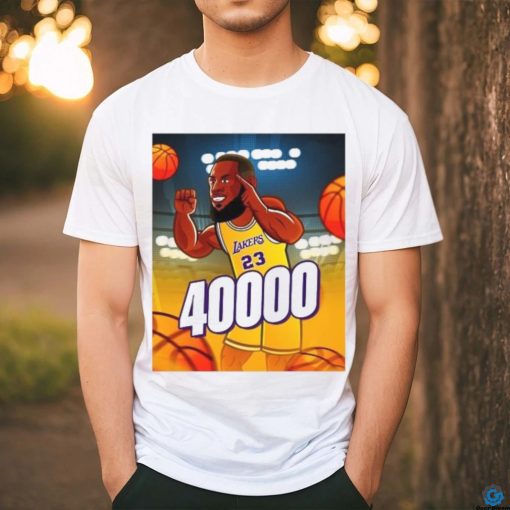 Los Angeles Lakers Lebron James 23 smiling hand sign 40.000 poster shirt