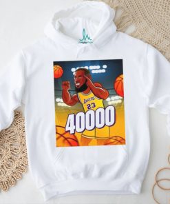 Los Angeles Lakers Lebron James 23 smiling hand sign 40.000 poster shirt