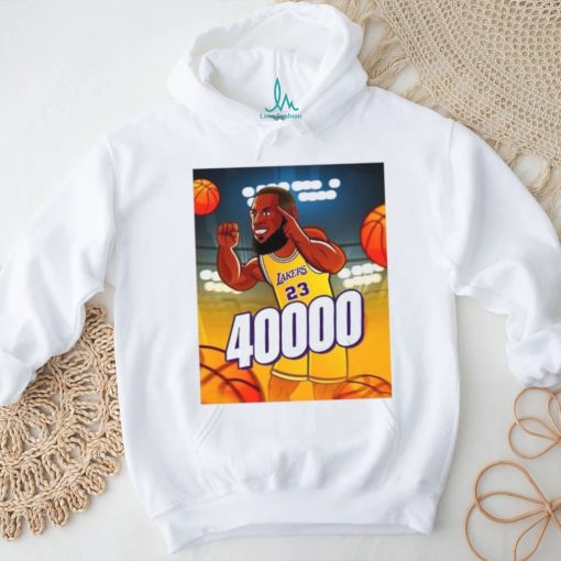 Los Angeles Lakers Lebron James 23 smiling hand sign 40.000 poster shirt