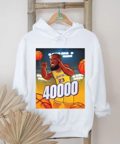 Los Angeles Lakers Lebron James 23 smiling hand sign 40.000 poster shirt