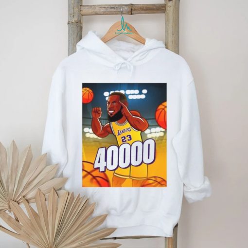 Los Angeles Lakers Lebron James 23 smiling hand sign 40.000 poster shirt