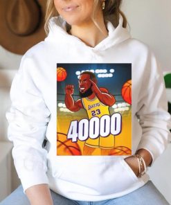Los Angeles Lakers Lebron James 23 smiling hand sign 40.000 poster shirt