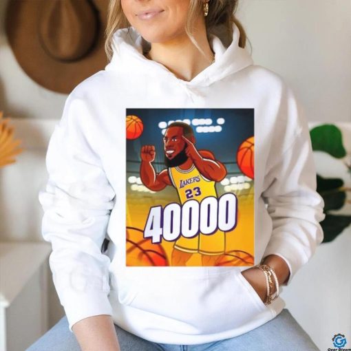 Los Angeles Lakers Lebron James 23 smiling hand sign 40.000 poster shirt