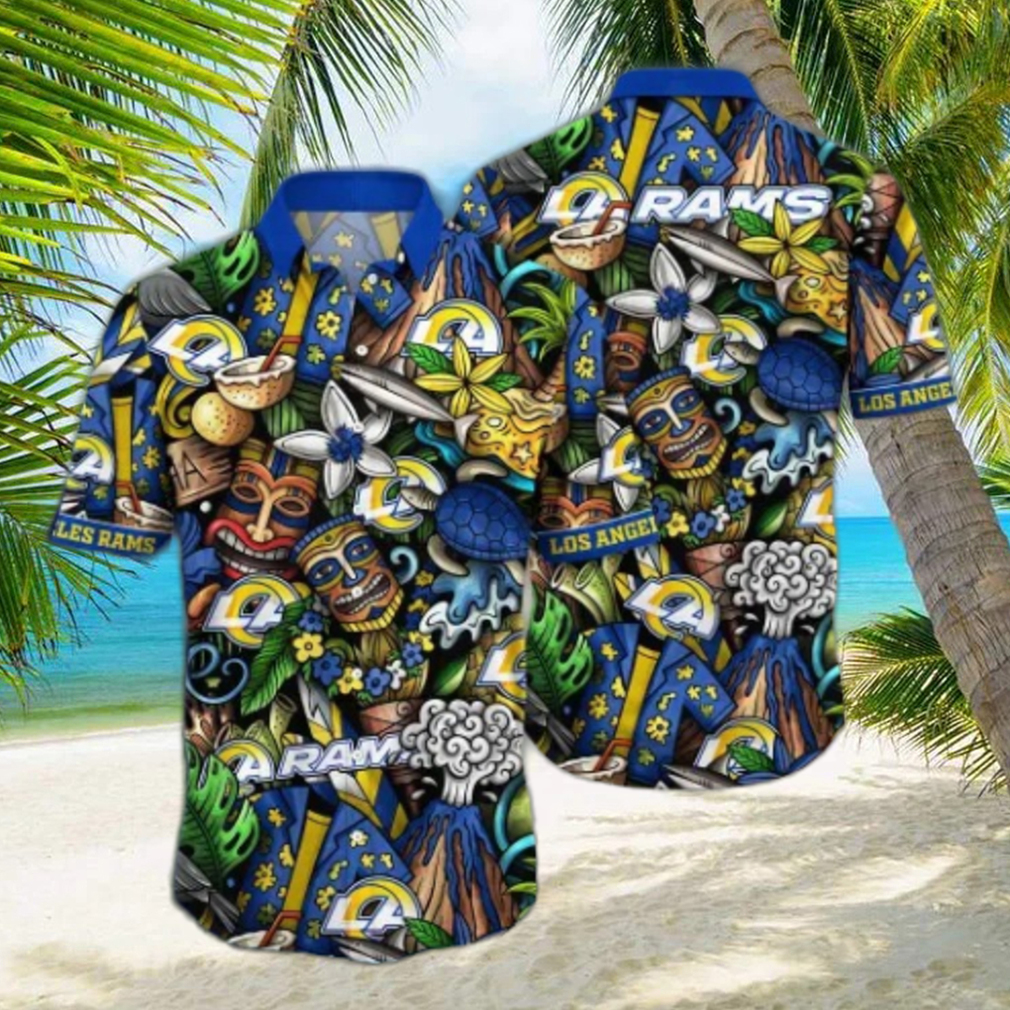 Los Angeles Rams NFL Flower Hawaii Shirt And Tshirt For Fans Los Angeles Rams NFL Flower Hawaii Shirt And Tshirt For Fans