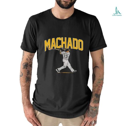 Manny Machado San Diego Padres slugger swing shirt