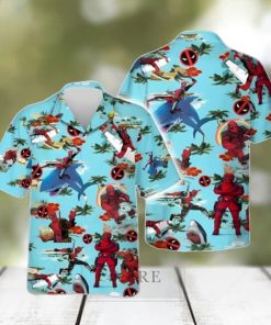 Marvel Hawaiian Shirt Deadpool Red Hibiscus Hawaiian Shirt Unique Gift