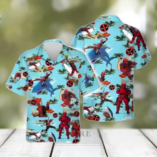 Marvel Hawaiian Shirt Deadpool Red Hibiscus Hawaiian Shirt Unique Gift