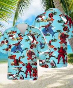 Marvel Hawaiian Shirt Deadpool Red Hibiscus Hawaiian Shirt Unique Gift