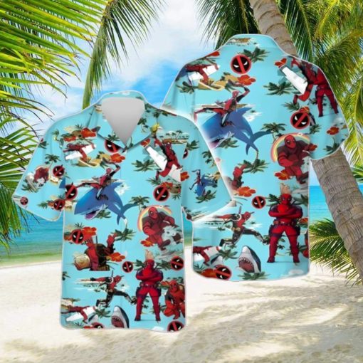 Marvel Hawaiian Shirt Deadpool Red Hibiscus Hawaiian Shirt Unique Gift