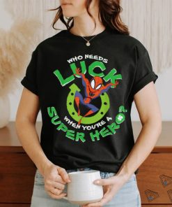 Marvel Spider Man Who Needs Luck St Patrick’s Day T Shirt