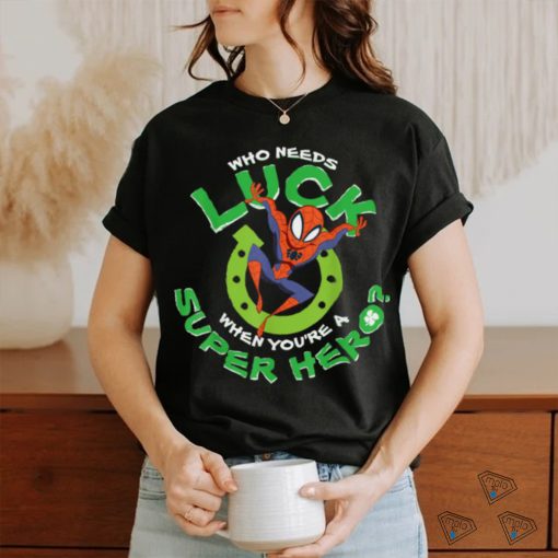 Marvel Spider Man Who Needs Luck St Patrick’s Day T Shirt
