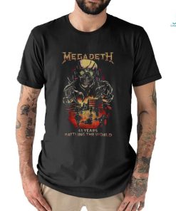 Megadeth 41 Years Rattling The World Black Version Skeleton T shirt