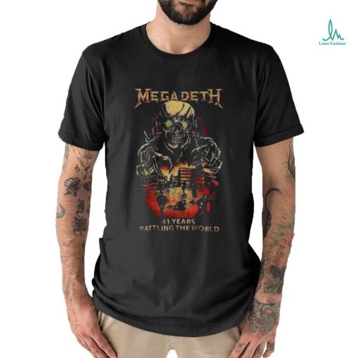 Megadeth 41 Years Rattling The World Black Version Skeleton T shirt