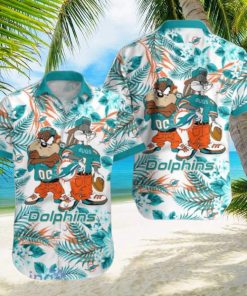 Miami Dolphins Hawaiian Shirt Taz and Bugs For NFL Team