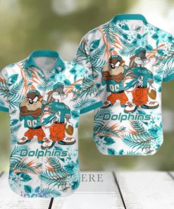 Miami Dolphins Hawaiian Shirt Taz and Bugs For NFL Team