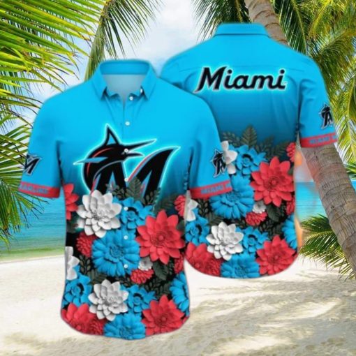 Miami Marlins MLB Flower Hawaii Shirt And Tshirt For Fans
