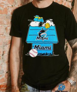 Miami Marlins Snoopy And Woodstock The Peanuts Baseball shirt mens t shirt
