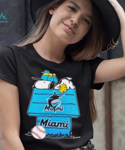Miami Marlins Snoopy And Woodstock The Peanuts Baseball shirt mens t shirt
